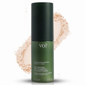 Voir Haircare front packaging showing travel-size bottle and branding for easy identification