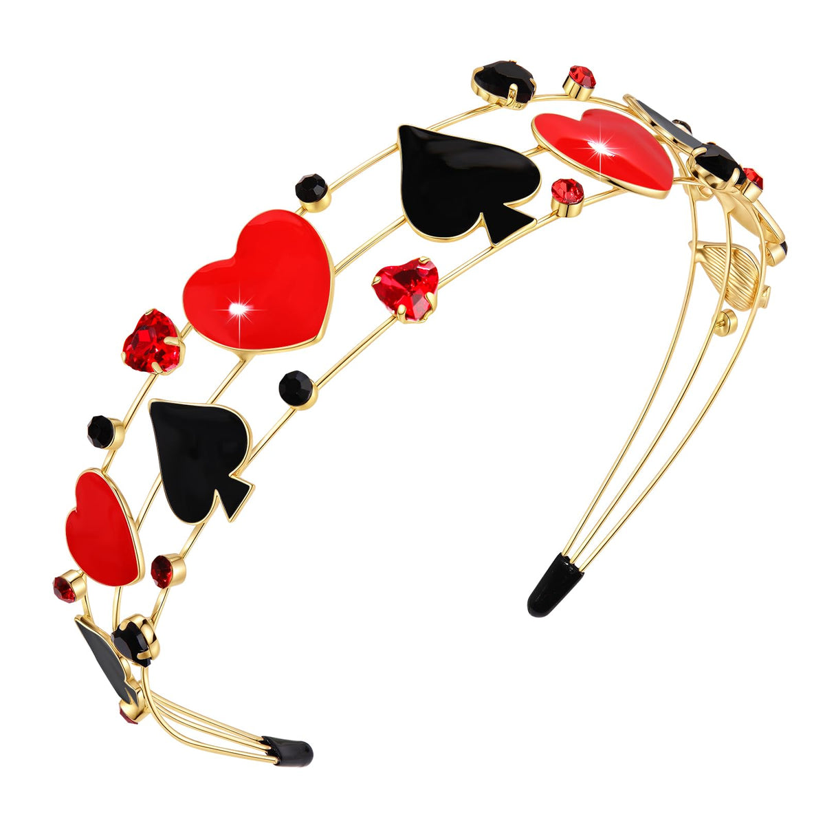 vokone front view queen hearts headband showing bold costume accent