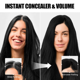 VOLLUCK spray texture on hair demonstrating natural-looking thickness and blend