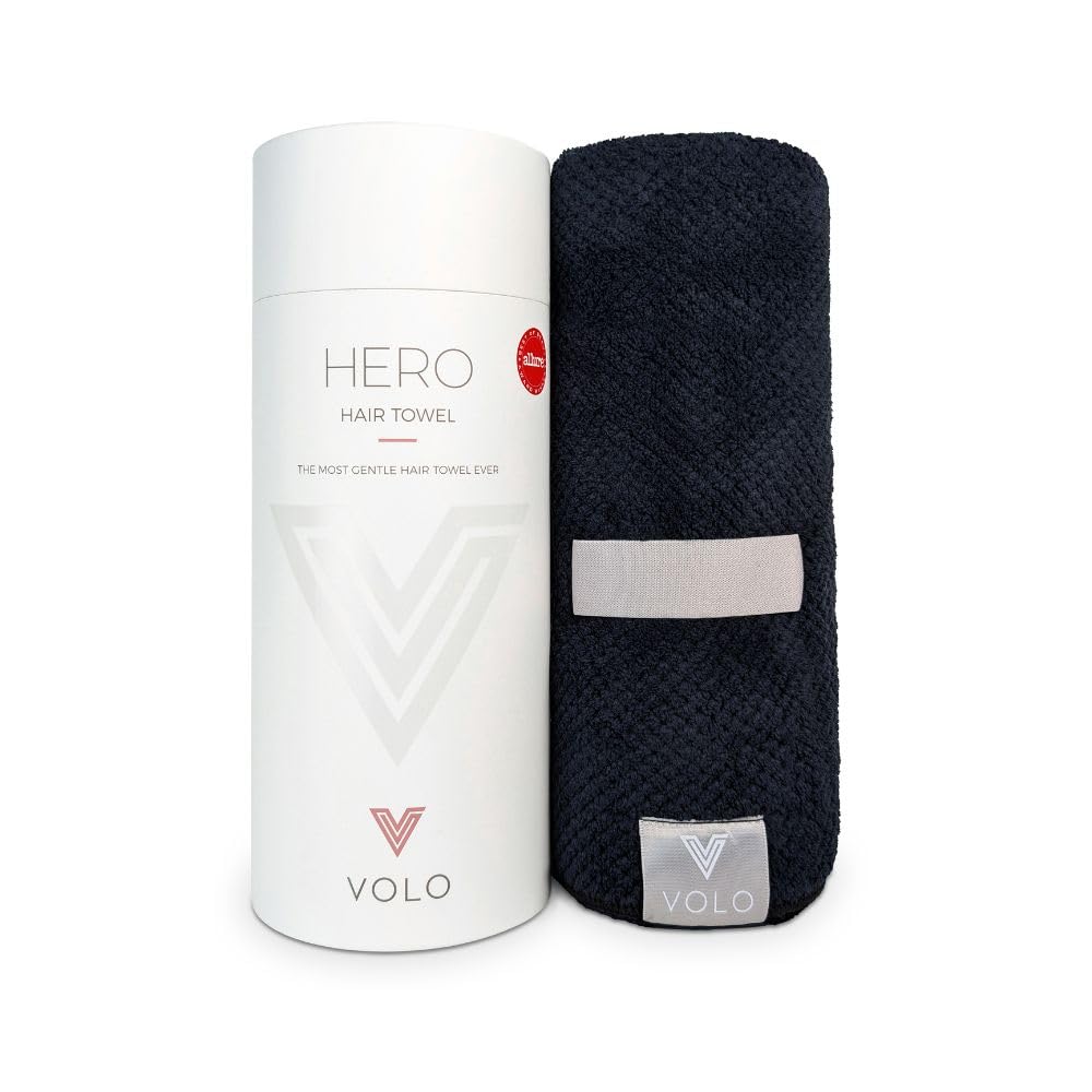 VOLO Hero front packaging in vinyl black showing premium tube and towel benefit