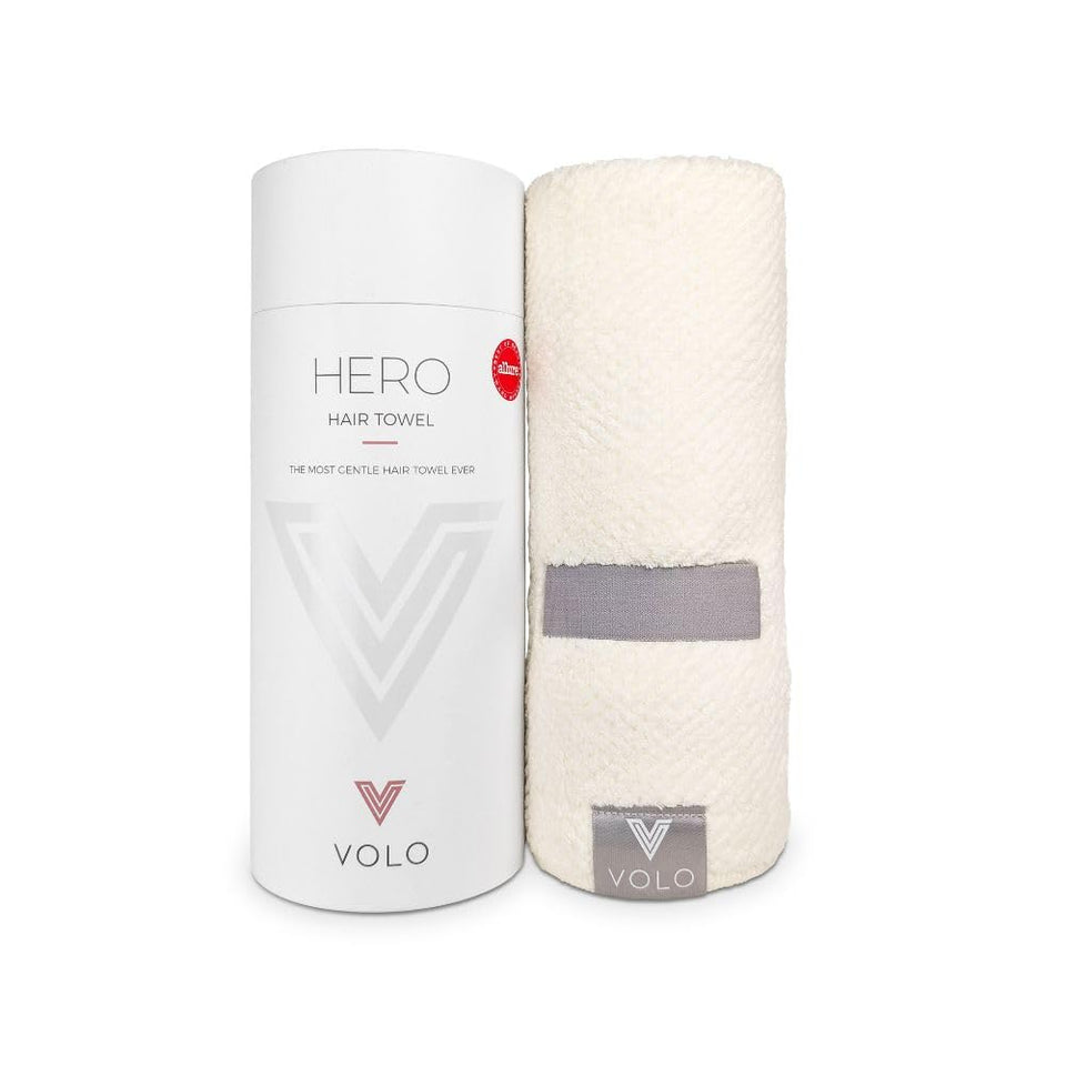 VOLO towel front packaging shows gift-ready tube and brand appeal