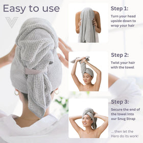 VOLO towel in bathroom lifestyle suggesting easy everyday use
