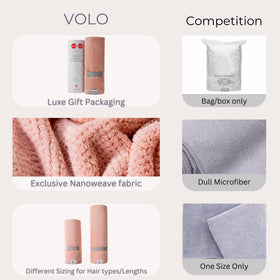 VOLO large wrap on model showing comfortable fit for long hair
