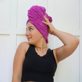 VOLO on model demonstrating plopping to protect curl definition