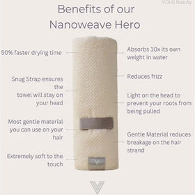 VOLO Hero wrapped on curly hair showing secure fit and reduced frizz benefit