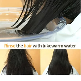 Voltafas after-treatment shiny hair in lifestyle setting demonstrating frizz control