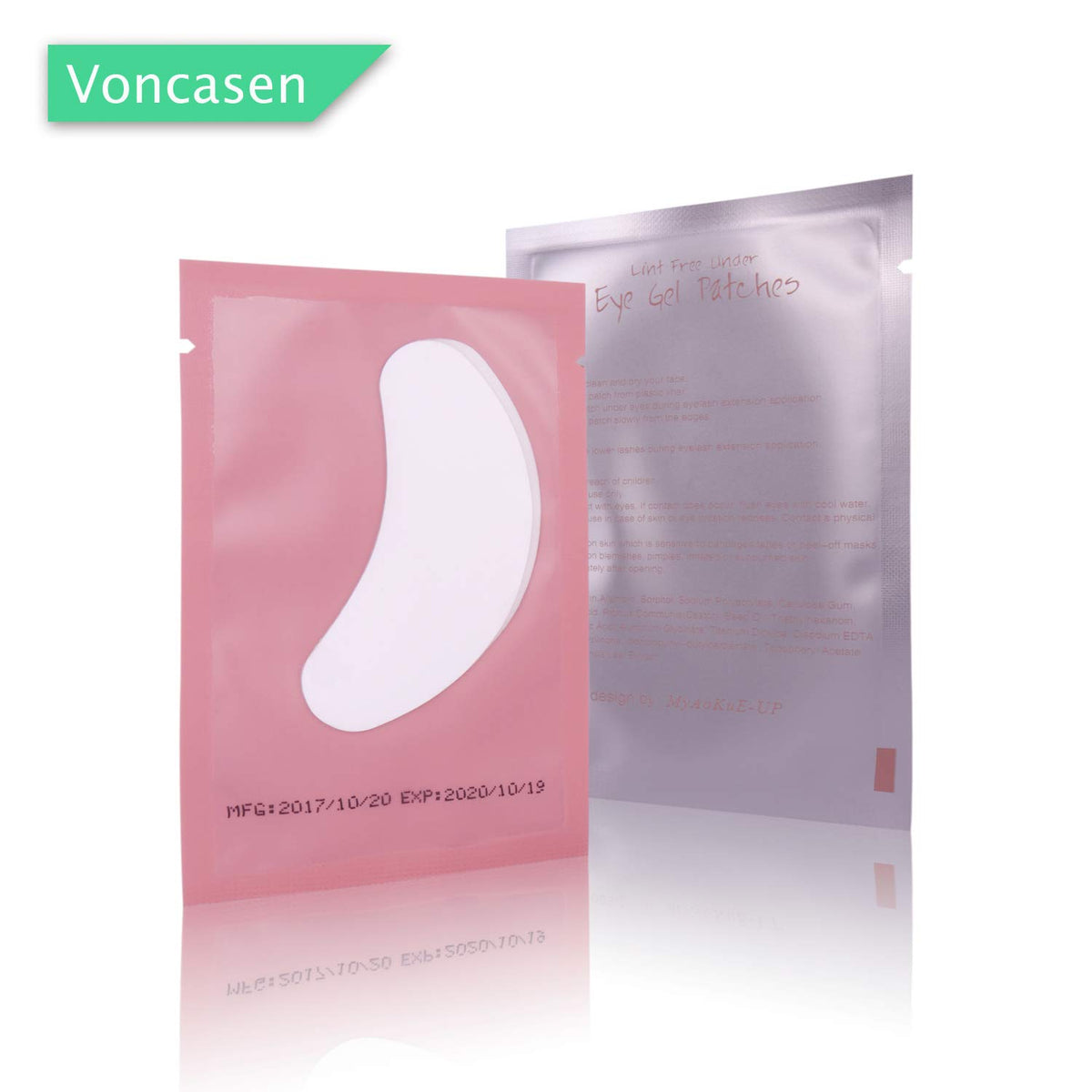 Voncasen individually wrapped foil pair highlighting sanitation benefit
