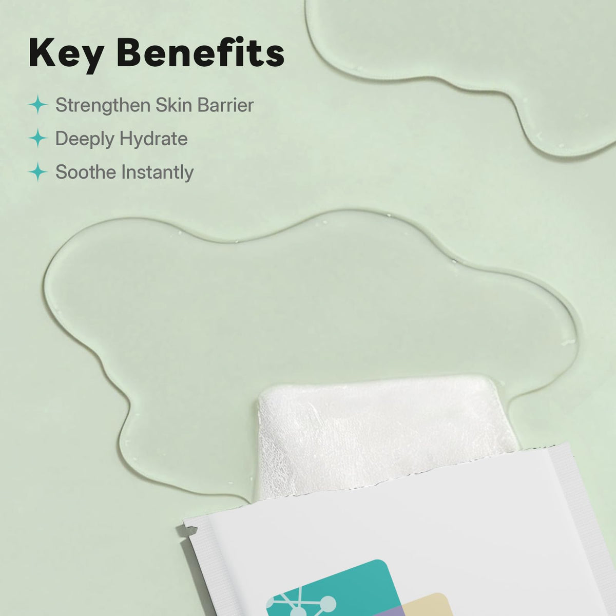 Voolga mask applied on model demonstrating instant calming effect