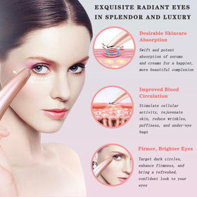 Vowleike in use under eye demonstrating reduced puffiness and soothing action
