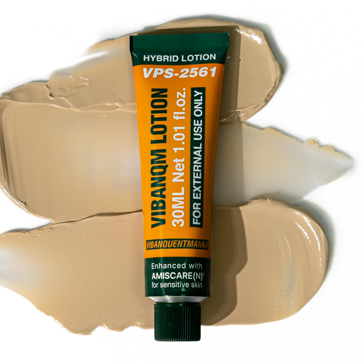 VQM front packaging showing tube and label, professional clinic-grade look