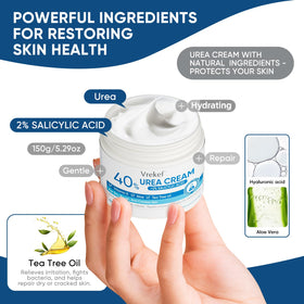 VREKEF label ingredients detail showing urea and salicylic acid strengths for informed choice