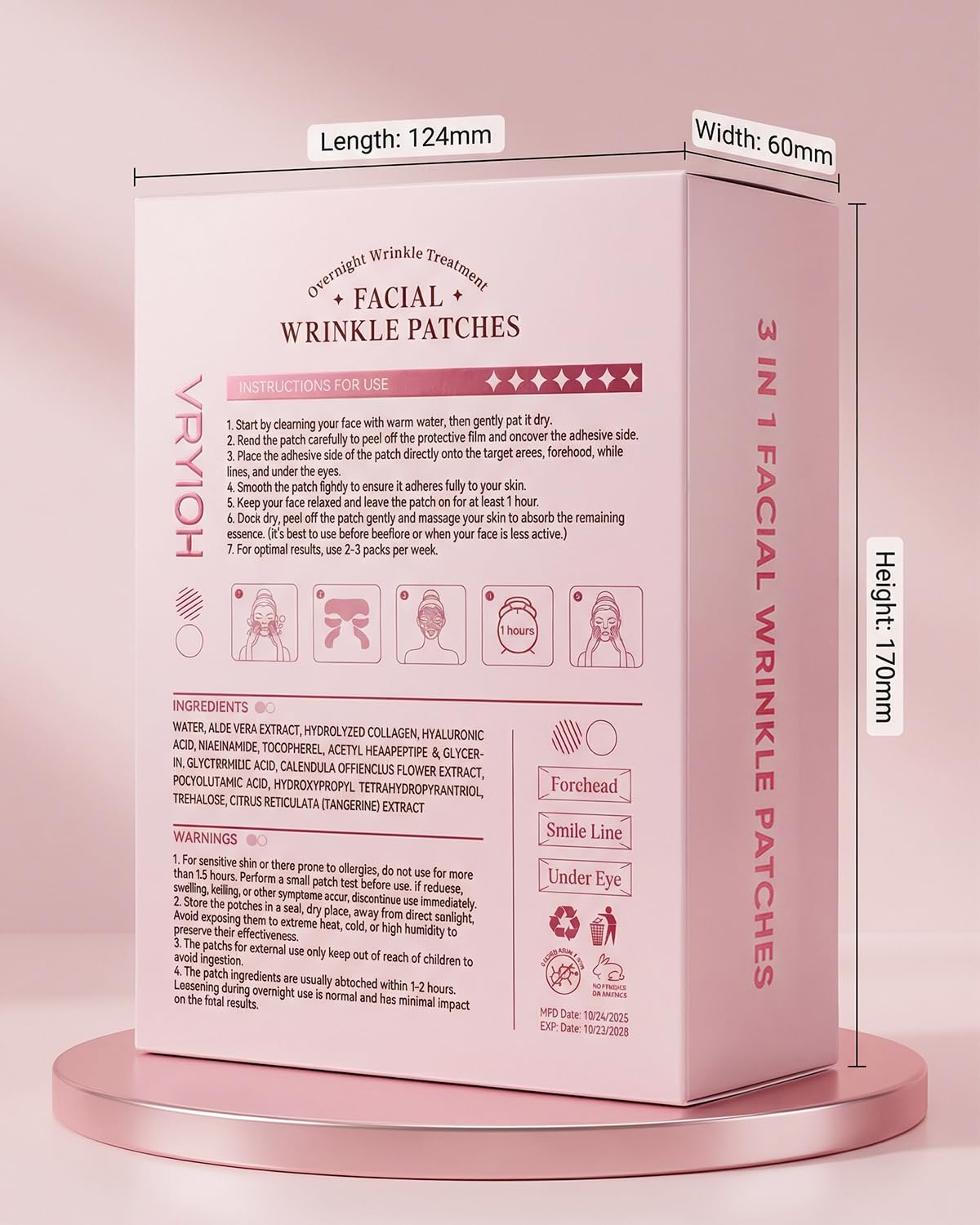 Vryioh patches in a nighttime routine scene conveying effortless overnight care