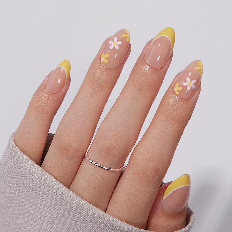 VSALON front packaging showing lemon French tips and floral design, perfect for quick glam