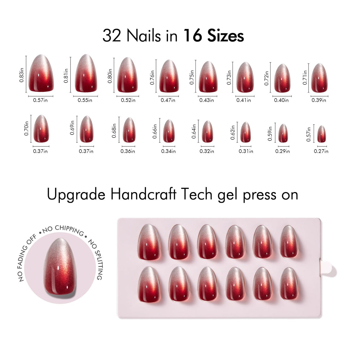 VSALON layout of 16 sizes for precise fit and better adhesion