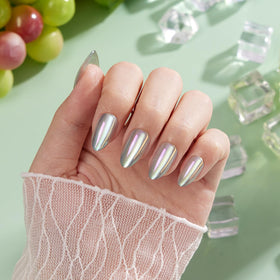 VSALON nails on hand showing short almond fit and comfortable everyday wear benefit