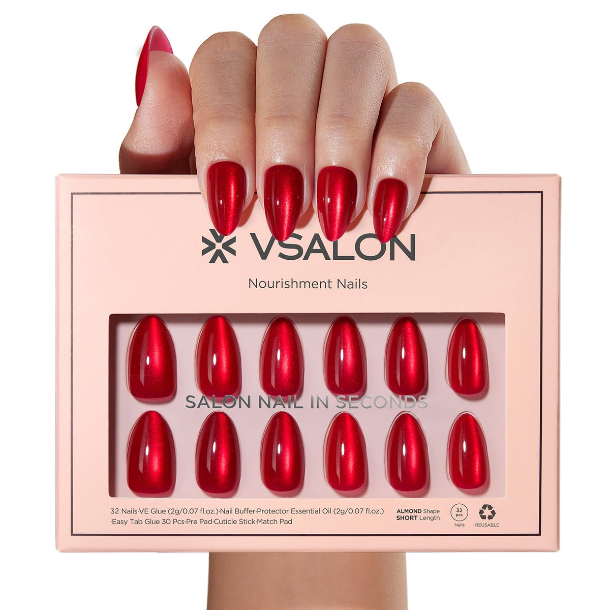VSALON size layout displaying 16 sizes in 32 pieces for precise personalized fit