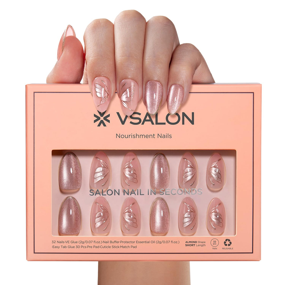 VSALON stored nails in case showing reuse and organized convenience