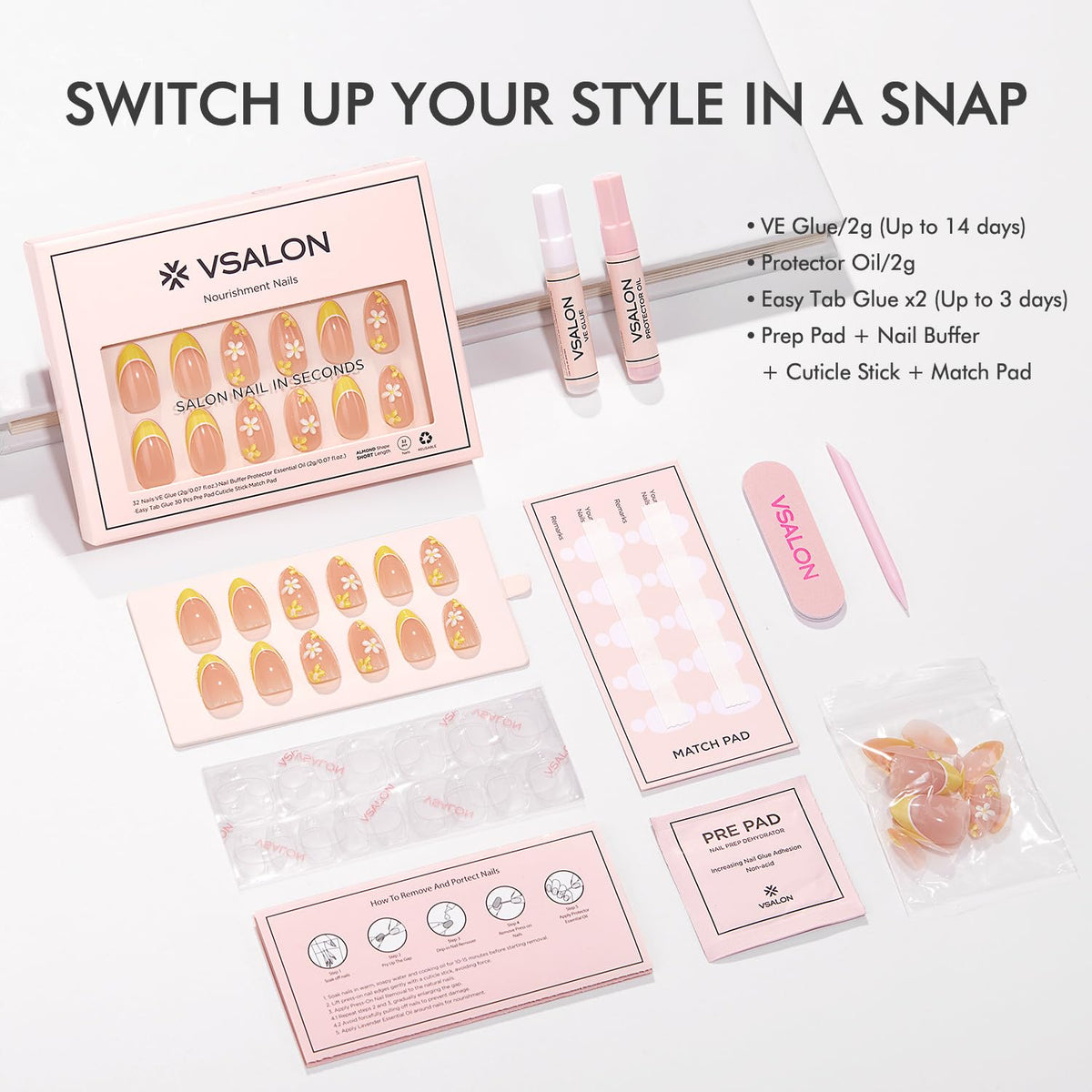 VSALON glossy soft-gel finish texture delivering salon-quality shine
