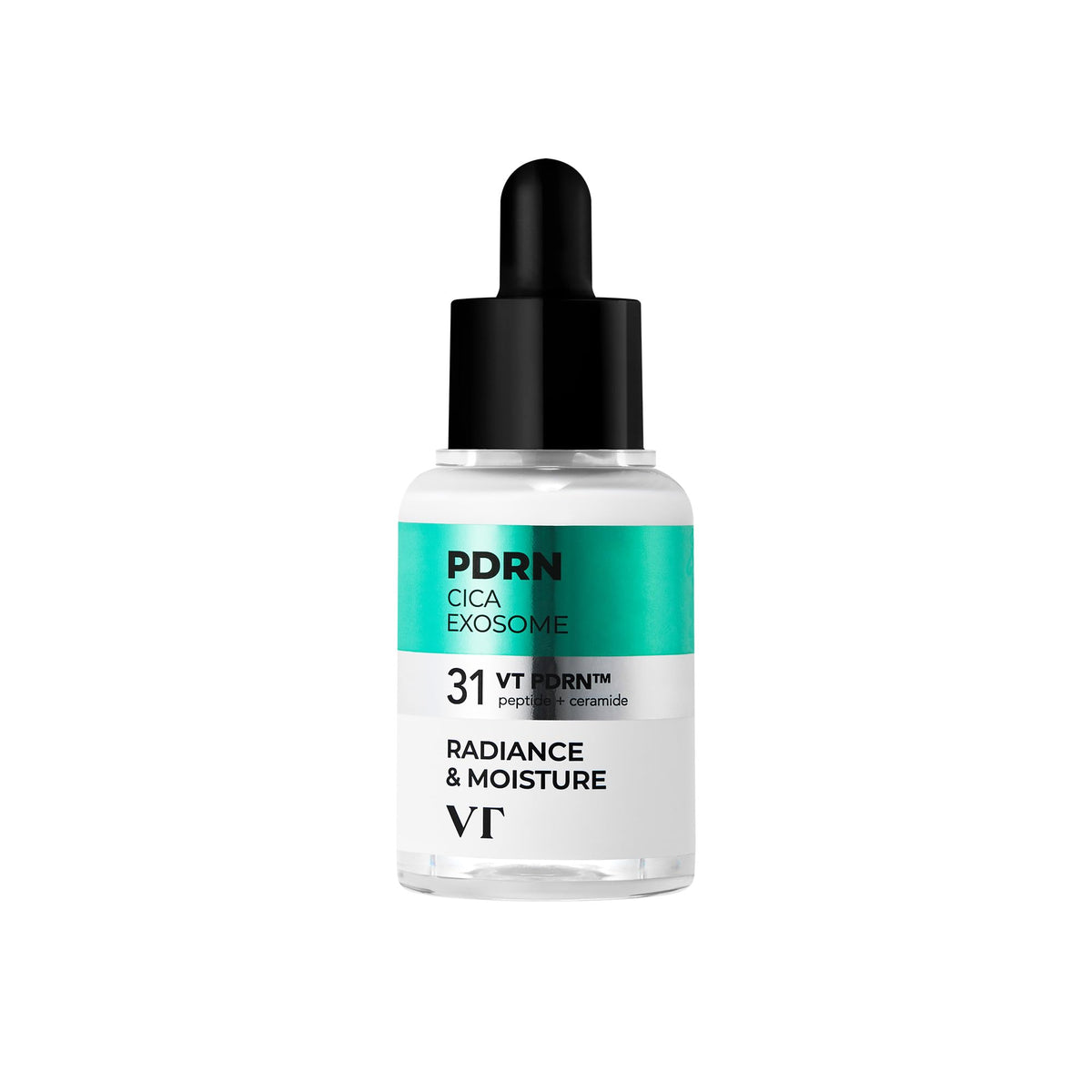 VT COSMETICS ampoule front packaging showing elegant bottle and branding benefits