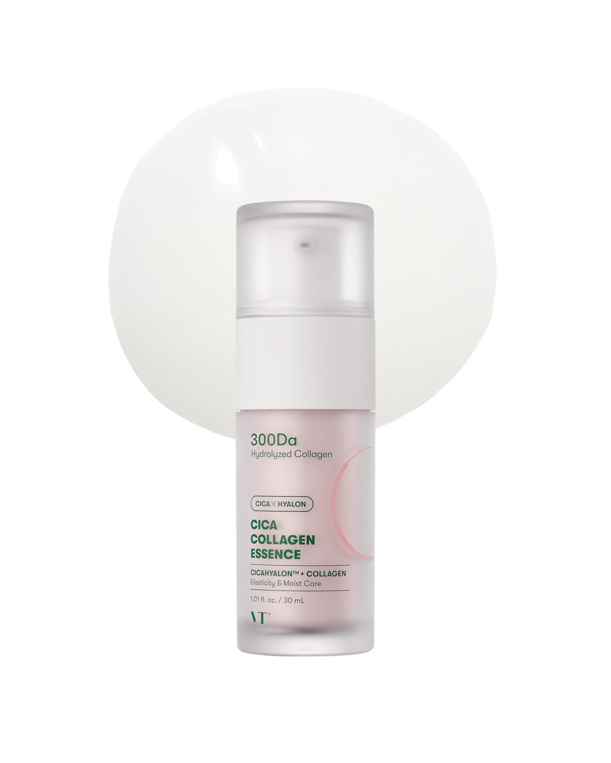 VT COSMETICS front bottle showing pink collagen essence and clear labeling for easy identification