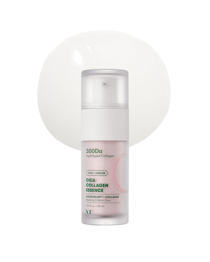 VT COSMETICS front bottle showing pink collagen essence and clear labeling for easy identification