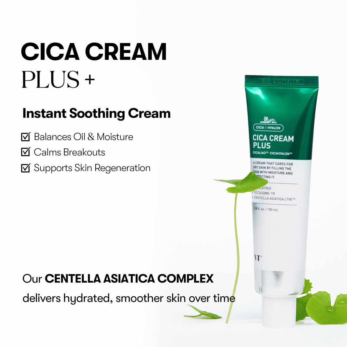 VT COSMETICS texture close-up displaying lightweight cream for quick absorption