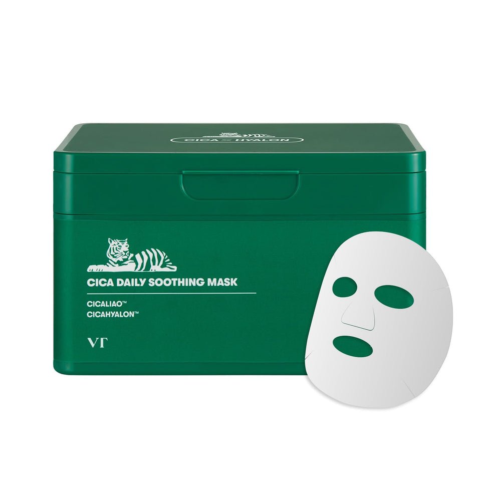 VT COSMETICS front packaging showing 30-sheet box and daily use benefit