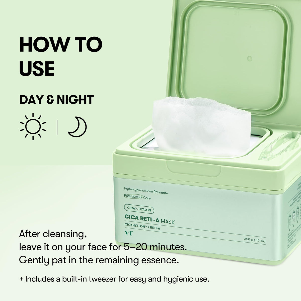 VT COSMETICS opened box with thirty masks emphasizing daily-use supply
