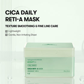 VT COSMETICS single sheet mask removed from pouch illustrating thin fit and ease
