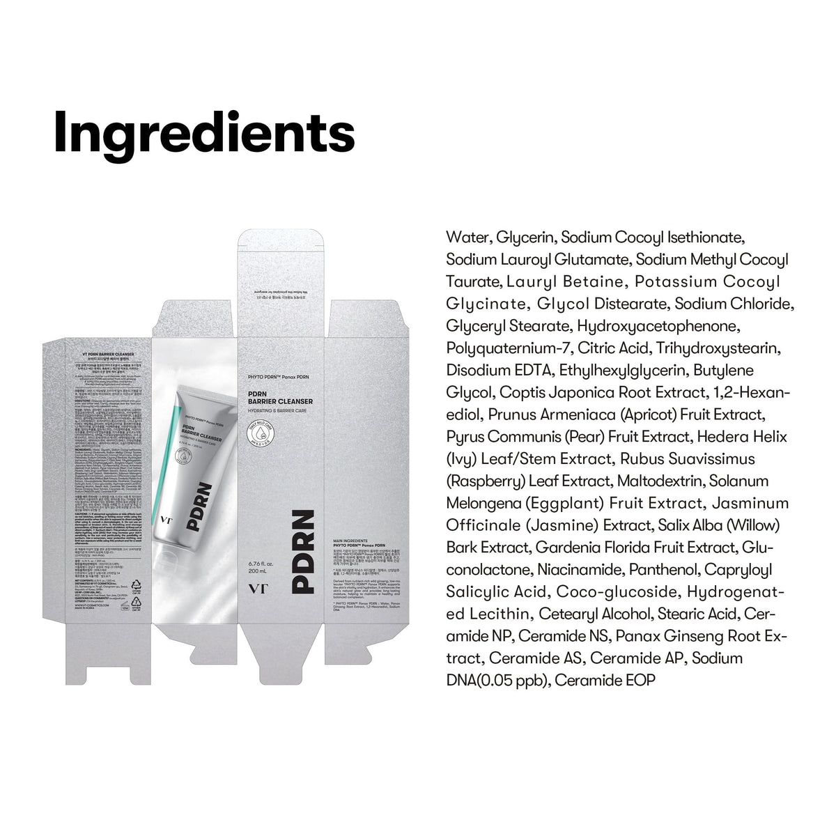 VT COSMETICS model applying foam to face to show soothing, non-drying benefit
