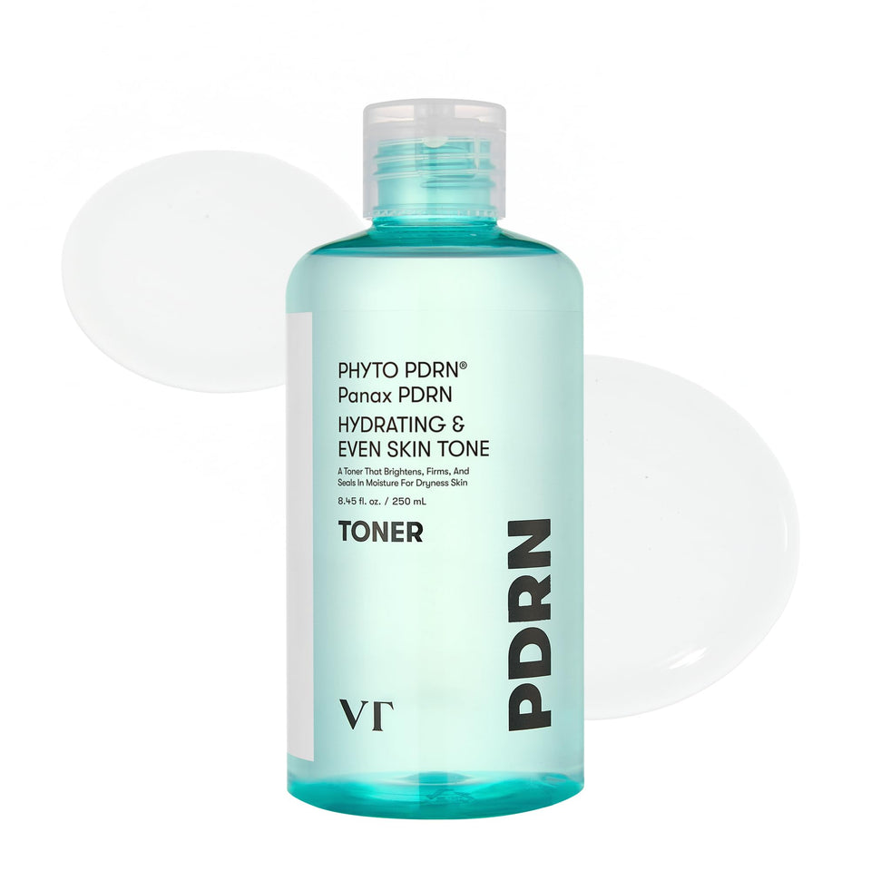 VT COSMETICS bottle front packaging showing clear label and brand benefit