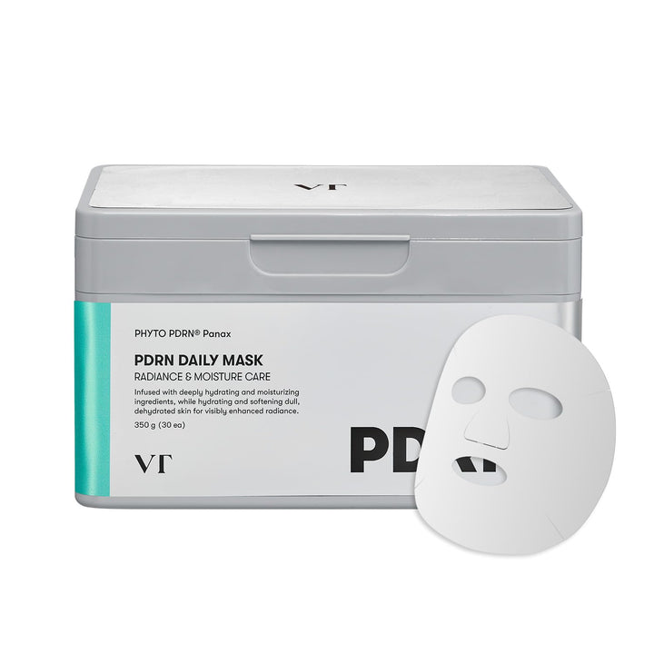 VT COSMETICS tub front view showing packaging and 30 daily masks for convenience