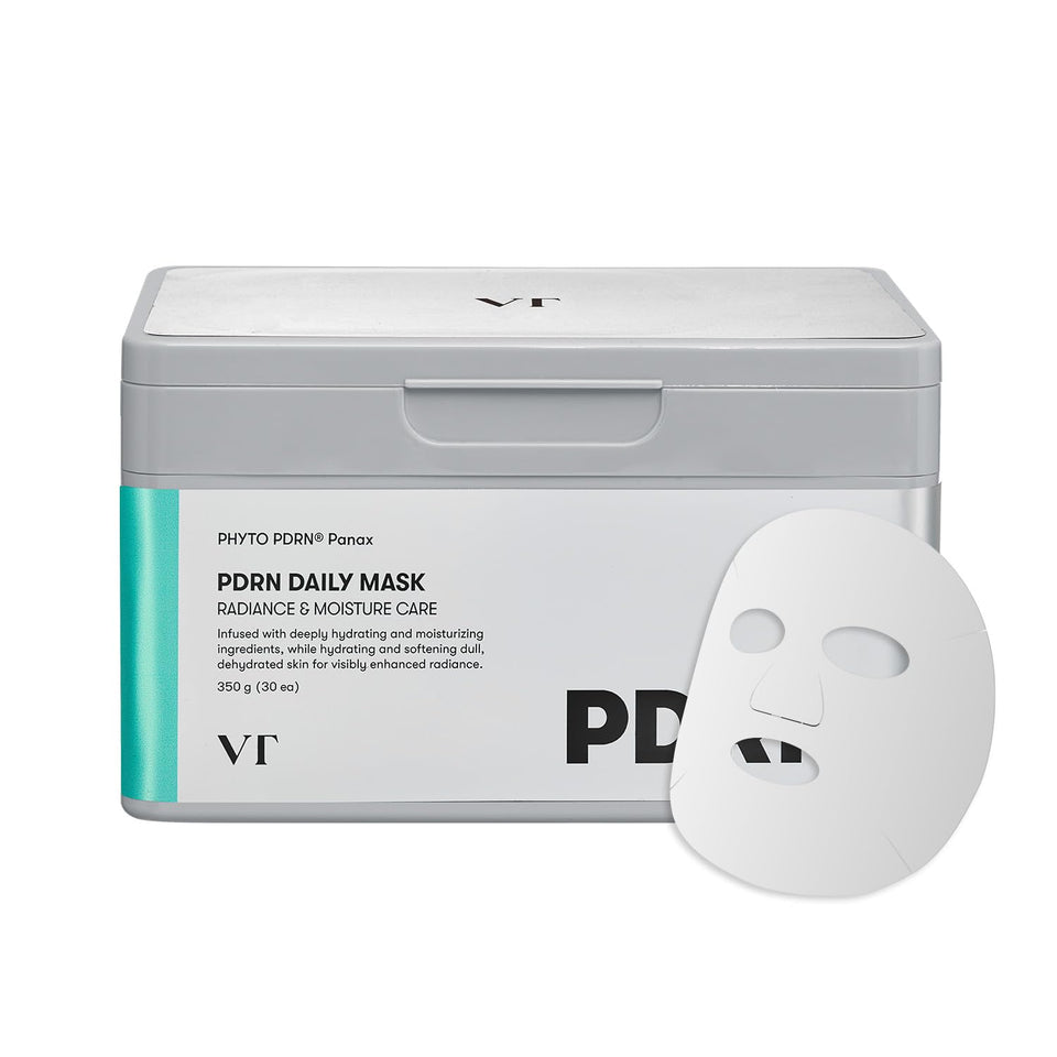 VT COSMETICS tub front view showing packaging and 30 daily masks for convenience