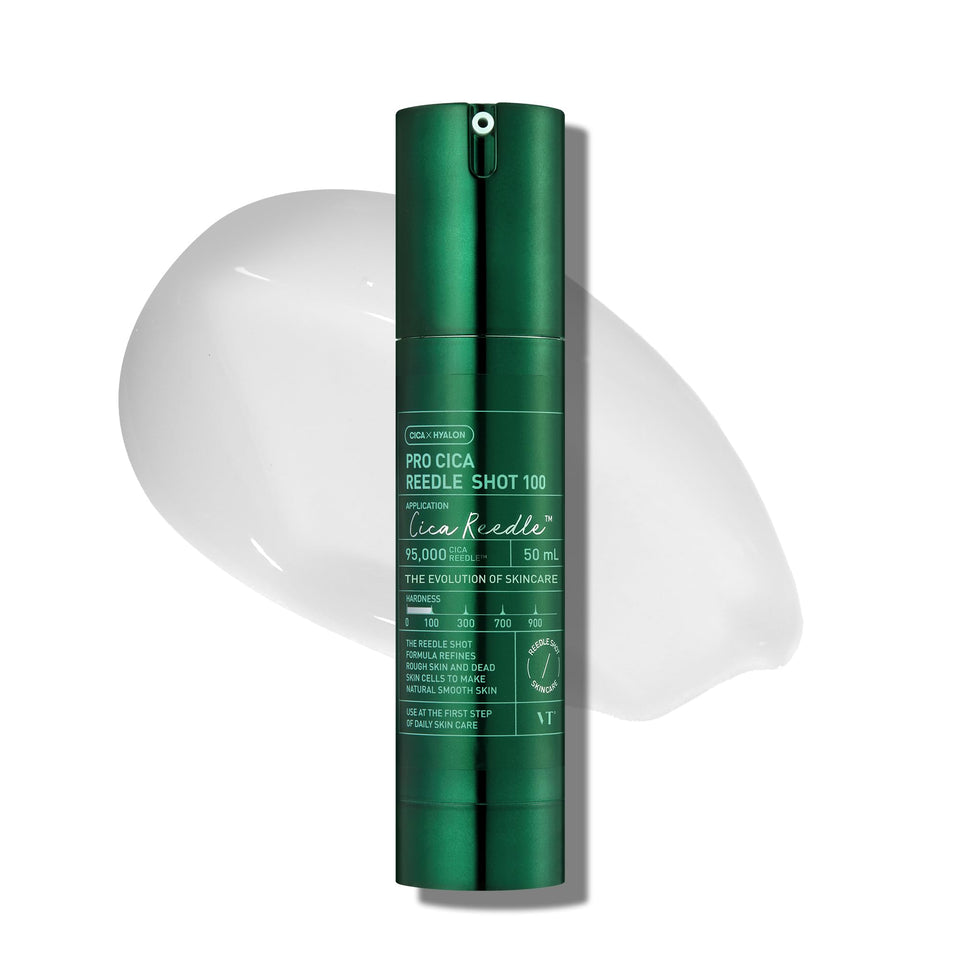 VT COSMETICS front packaging showing serum bottle and clear label benefit