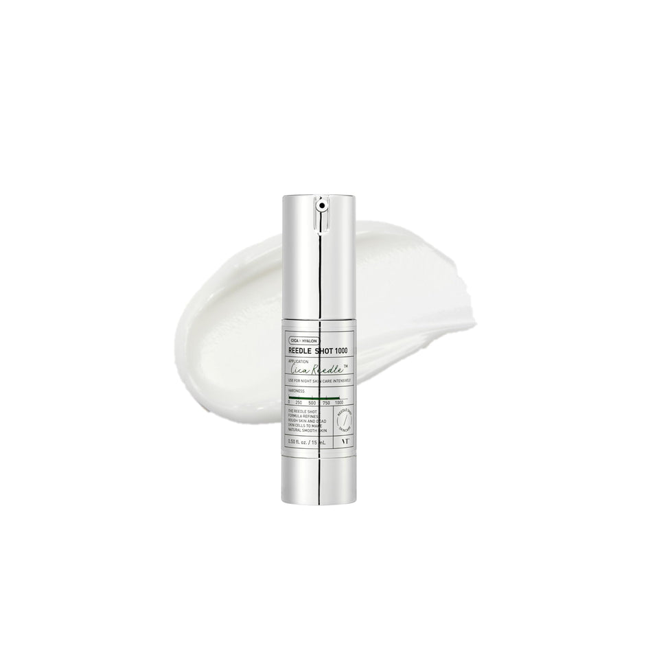 VT COSMETICS Reedle Shot 1000 bottle front view showing compact 15ml design and labeling benefit