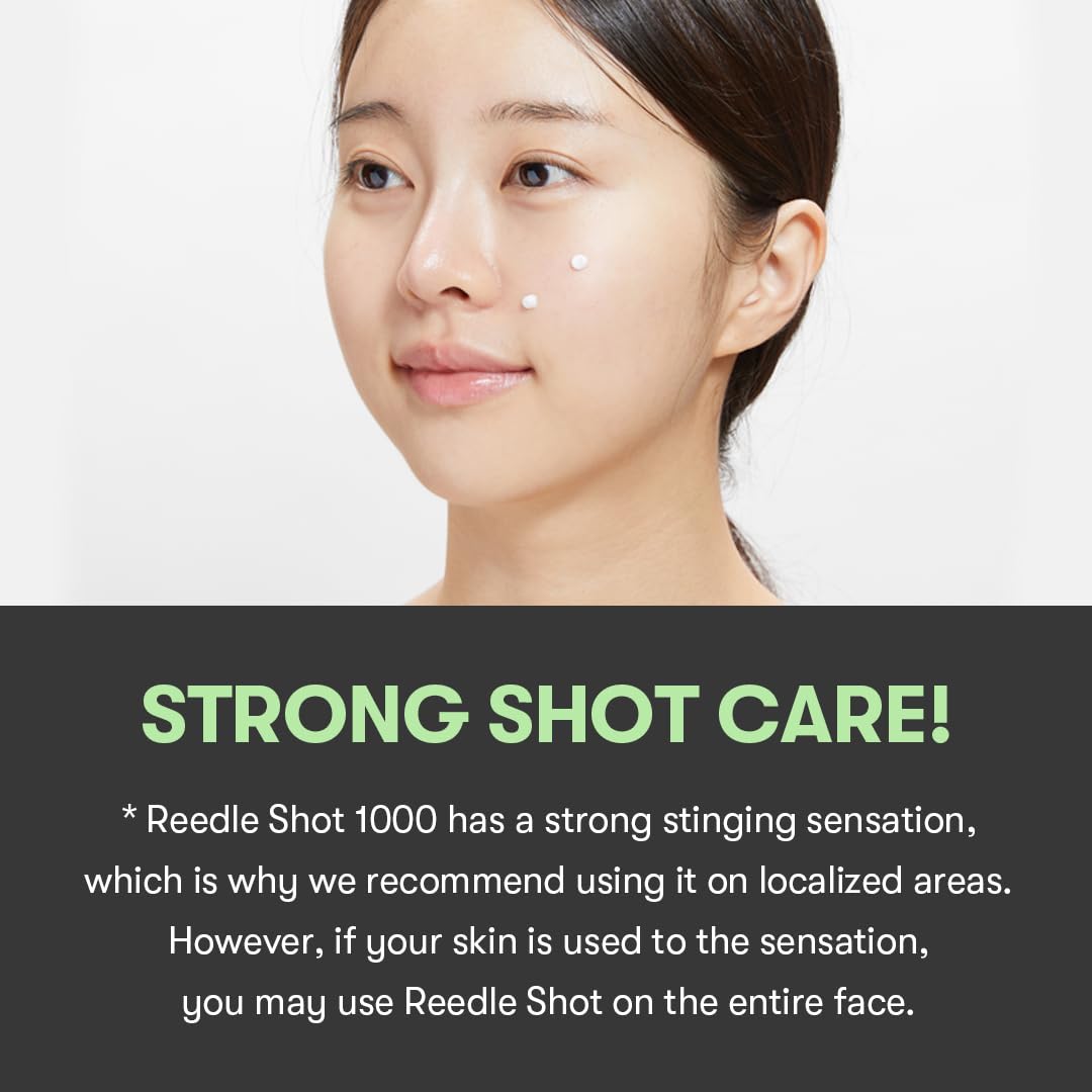 VT COSMETICS Reedle Shot 1000 staged on bathroom shelf illustrating routine-ready, premium treatment benefit