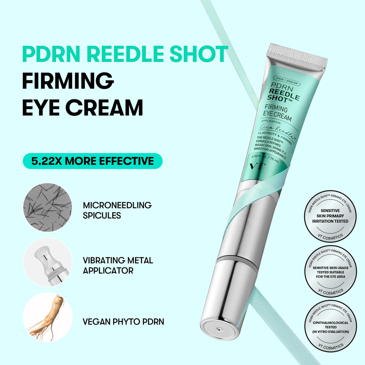 VT COSMETICS closeup of vibrating applicator tip showing micro spicules for better absorption