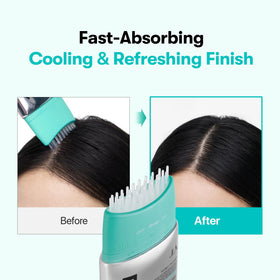 VT COSMETICS applying Reedle Shot Brush to scalp for targeted refresh