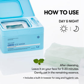 VT COSMETICS mask held in hand to show size and single-use convenience