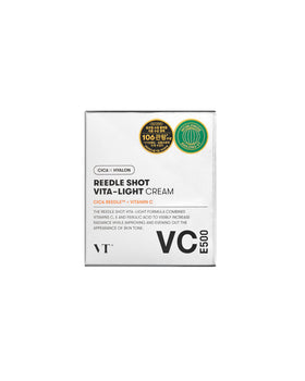 VT COSMETICS outer box detail emphasizing ingredient and safety information