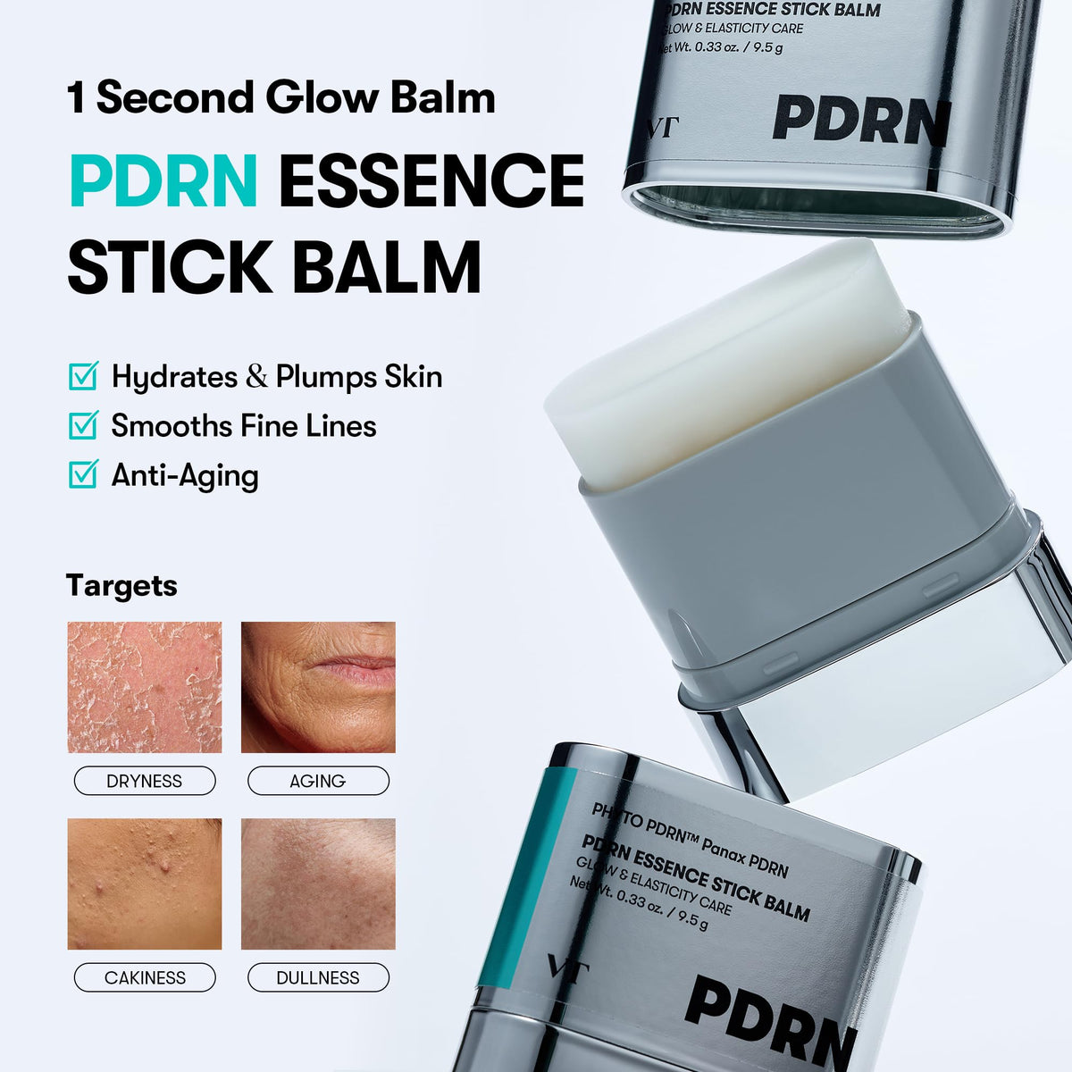 VT COSMETICS PDRN Essence Stick with twist-up cap open for easy hygienic use