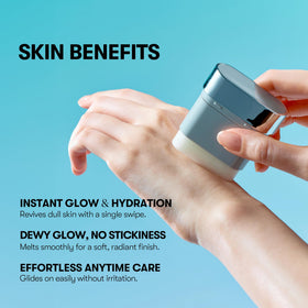 VT COSMETICS stick in hand to show pocket-size portability and travel-friendly scale