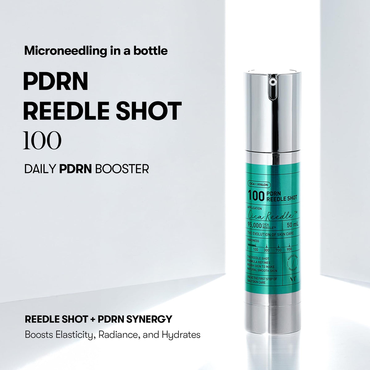 VT COSMETICS Reedle Shot milky texture close-up, shows rich absorbent formula for hydration
