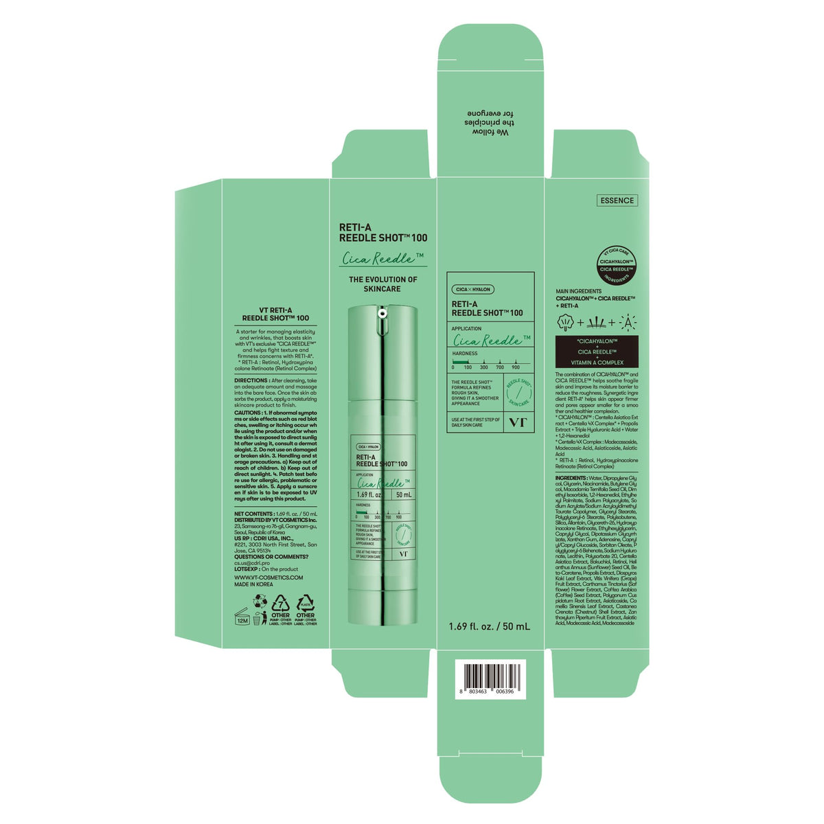 VT COSMETICS serum applied on hand illustrating lightweight spread and quick absorption