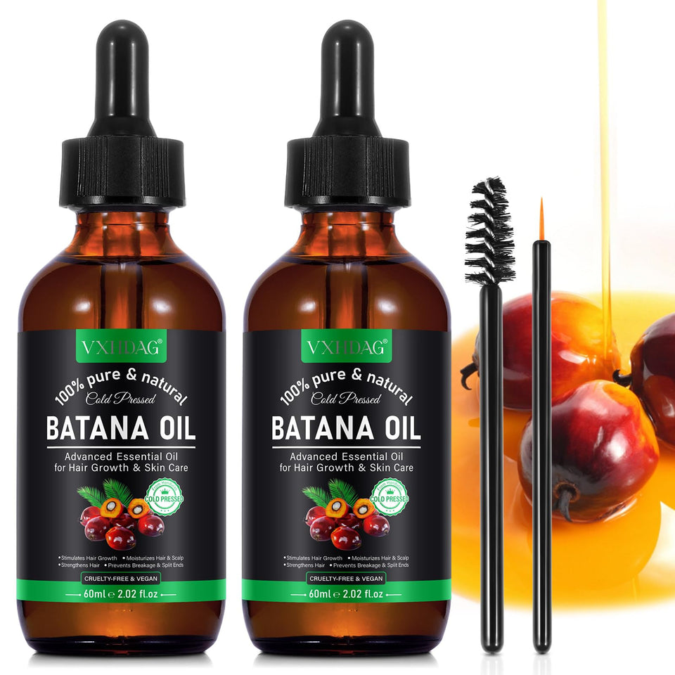 VXHDAG bottle front view showing pure Batana oil and benefits