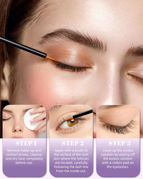 Vxzit applied along upper lash line demonstrating simple nightly use