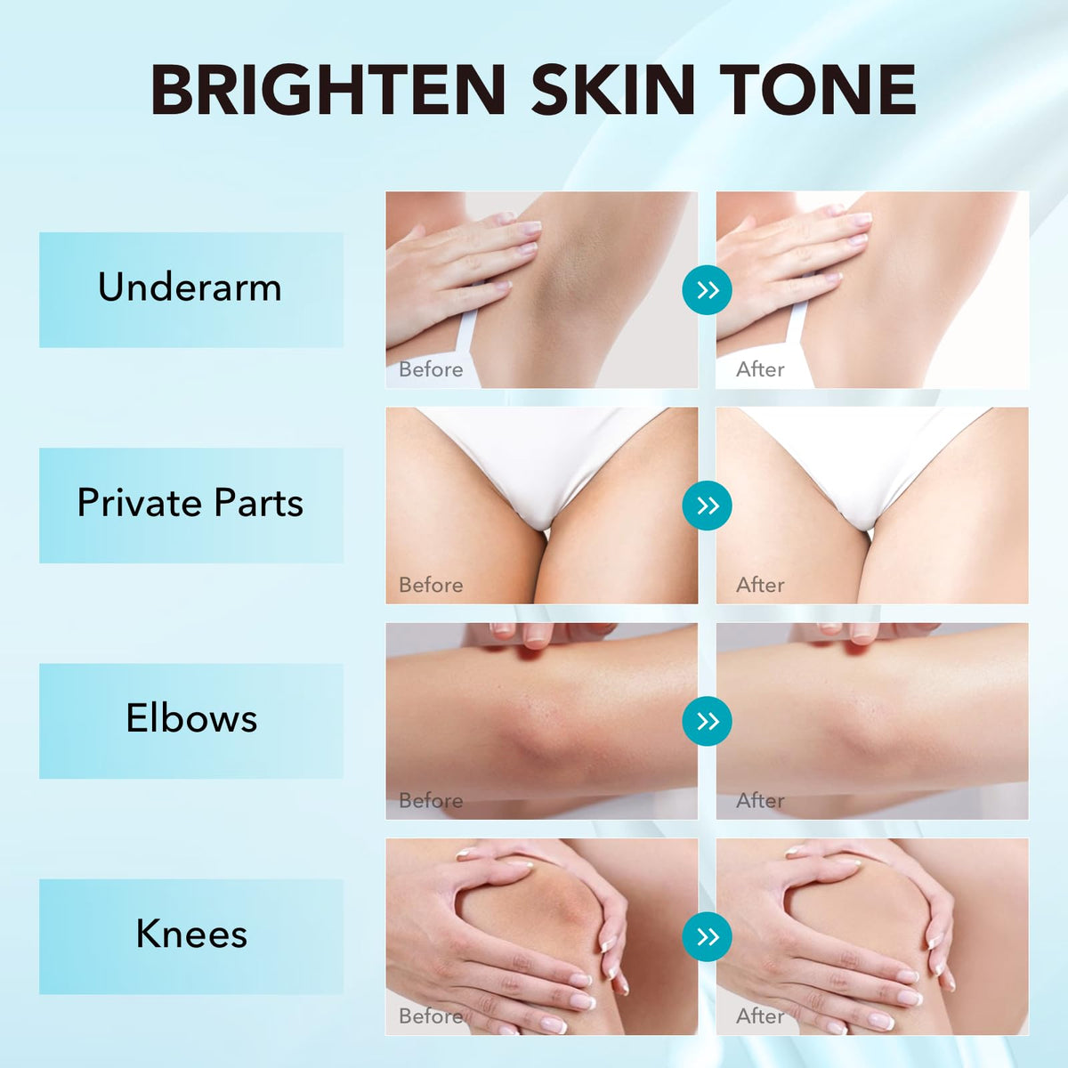 VZP being applied underarm demonstrating gentle brightening benefit