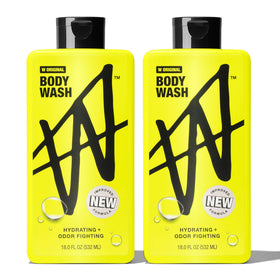W brand front packaging showing two 18 fl oz bottles and clear labeling benefits