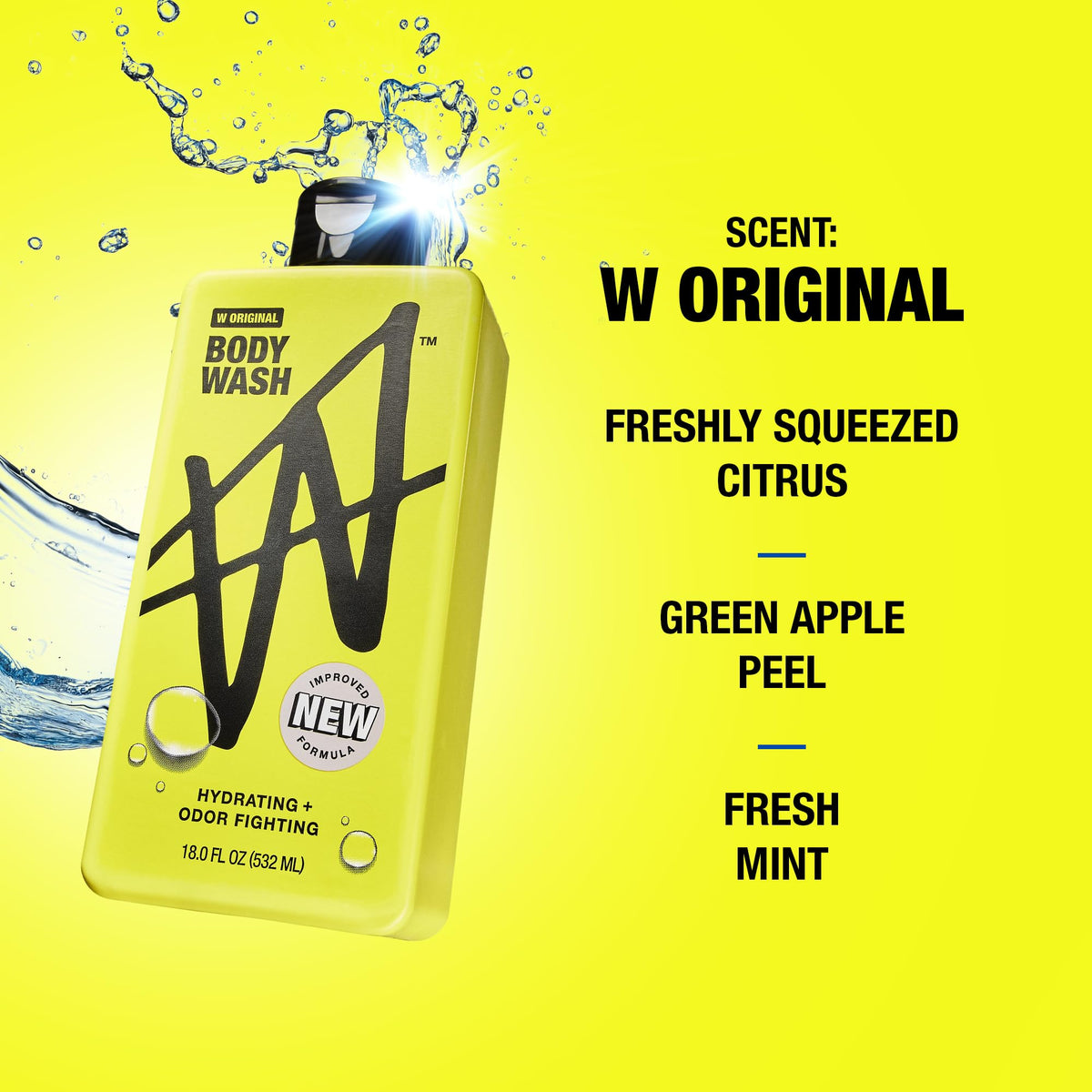 W brand ingredient display with Vitamin E and Biotin emphasizing skin hydration