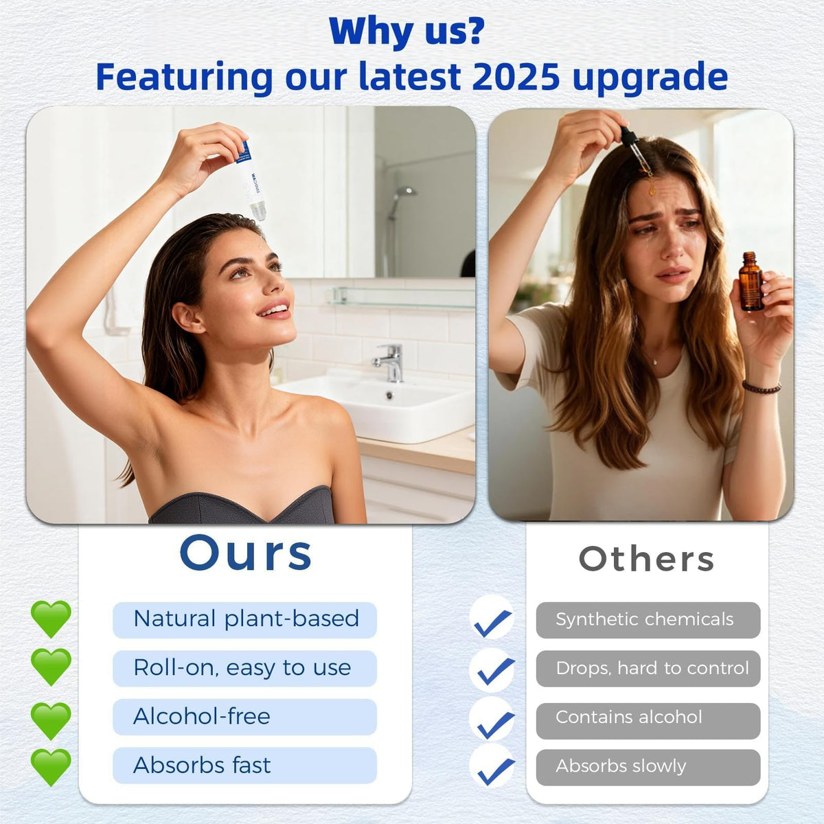 Wachinas travel size lifestyle photo showing portable roller for on-the-go hair care